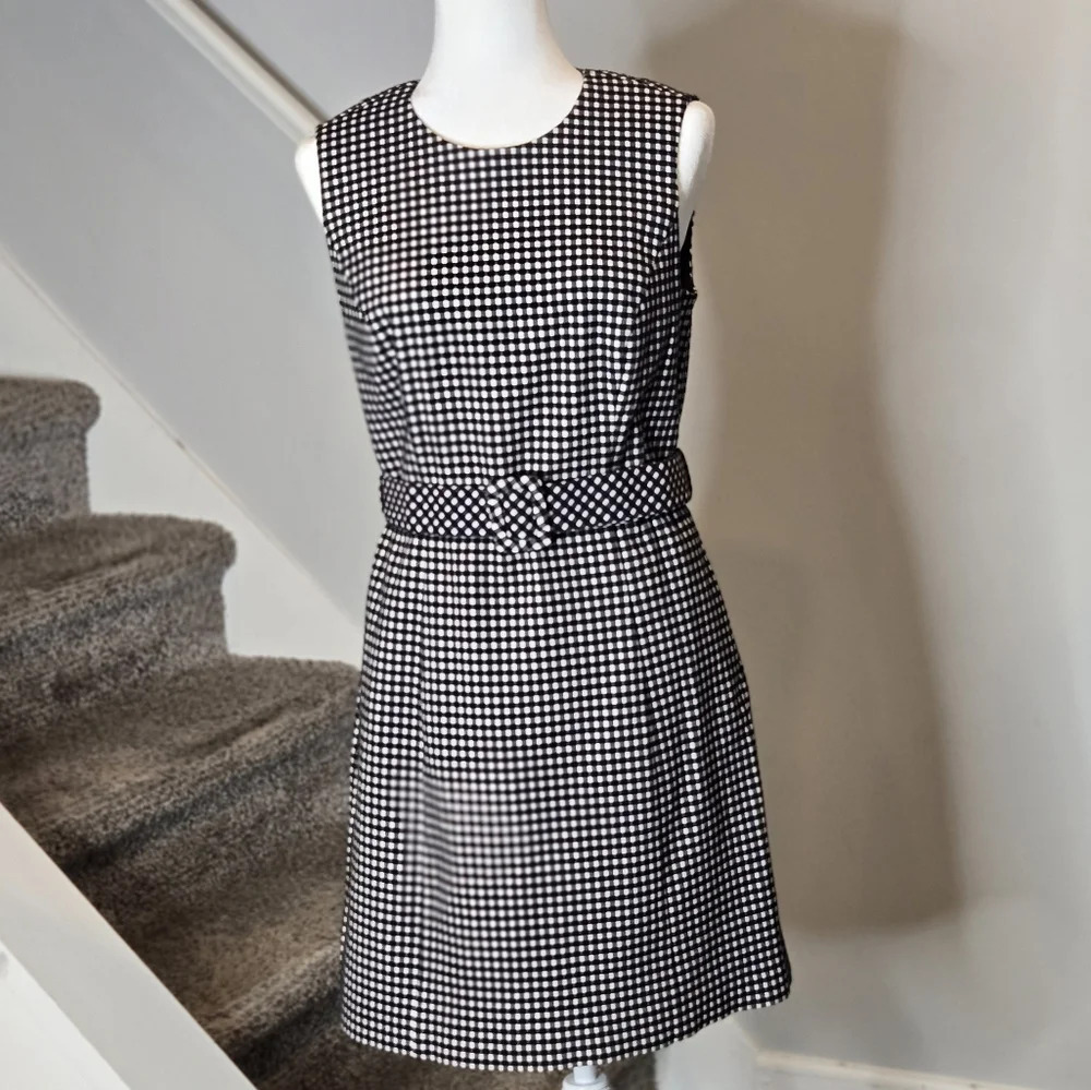 Draper James Black and White Gingham Belted Mini Dress - Picture 4 of 10